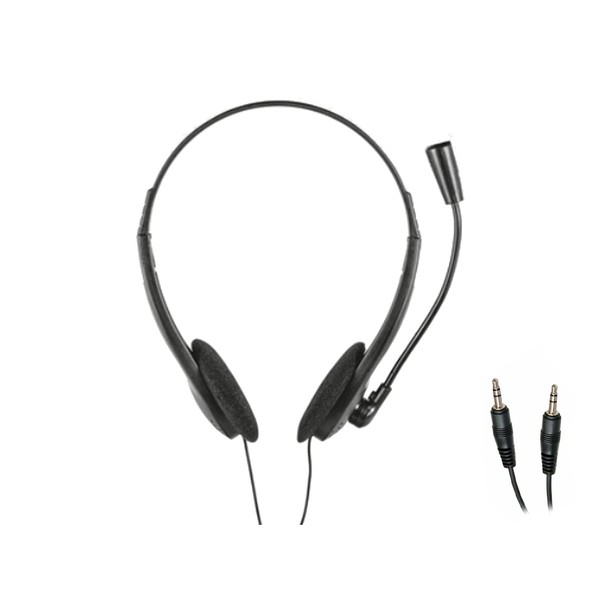Earphones with Microphone for PC, Dual Jack 3.5 mm, Audio