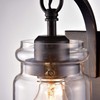 Jojospring Anastasia Antique Black Single Light Wall Sconce with Clear