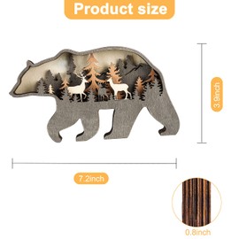 Laozai Wooden Forest Animals Bear Decor,Cabin Decor, Rustic Decor Wall Decorations Mountain decor for Bedroom Living Room Table Decorative