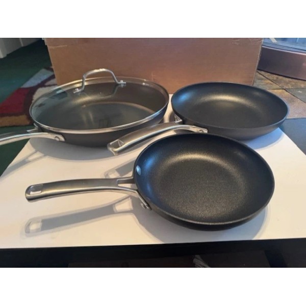 Calphalon NEW Calphalon HARD ANODIZED 3 PC FRY PAN SET