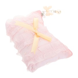 Ipetboom Cute Bow Makeup Bag Portable Polyester Cosmetic Organizer with Generous Storage for Travel and Daily Use Stylish Toiletry Pouch for Skincare Essentials and Accessories