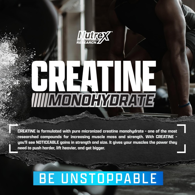 Nutrex Research Creatine Monohydrate Powder 60 Servings | Unflavored 5G