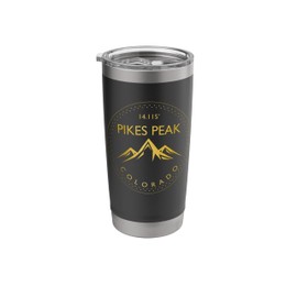 Pikes Peak Colorado Rocky Mountains Climbing Souvenirs Stainless Steel Insulated Tumbler