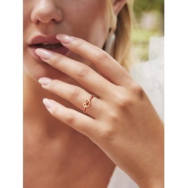 Silvora 925 Sterling Silver Knot Ring Rose Gold Promise Ring Heart Love Rings for Women Band Ring Size 6
