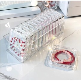Minicoco Acrylic Jewlery Box 12 Pcs Storage Boxes Small Jewellery Box for DIY Art, False Nails, Jewellery Necklace, Earring, Bracelet, Braceletand More Small Items Jewelry Travel Case