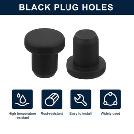 sourcing map 32 Pieces Black Rubber Stopper, 5.5mm Plug Holes for 5-5.3mm/0.2-0.21" Hole