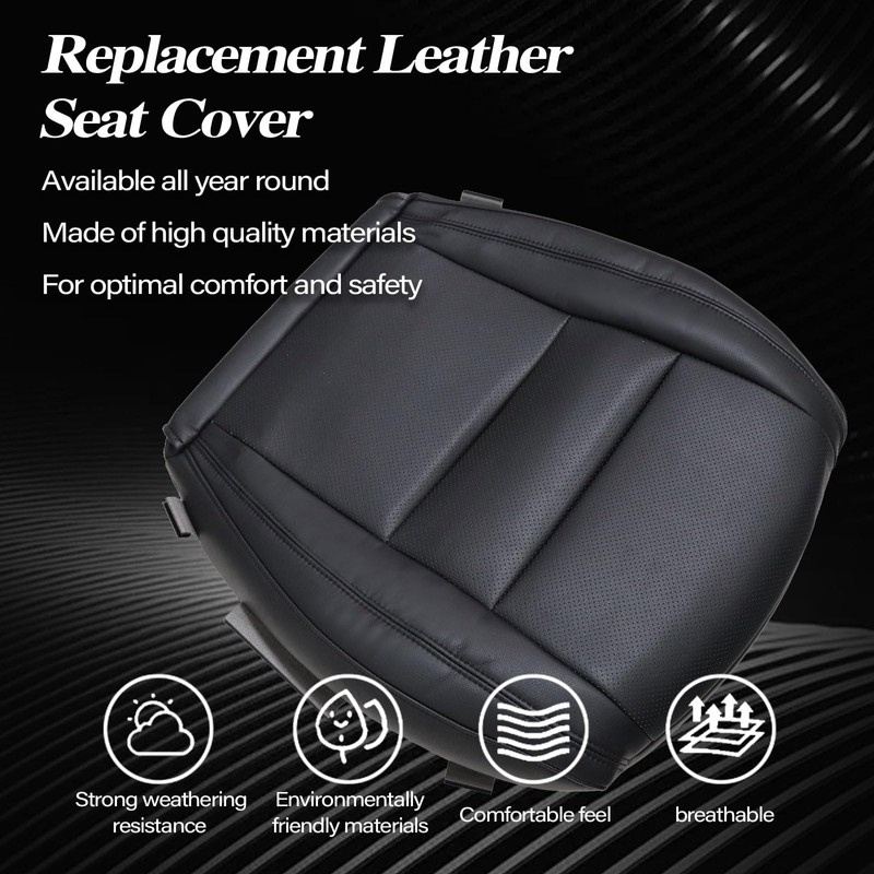 SecosAutoparts Front Driver Side Bottom Perforated Leather Replacement Seat Cover