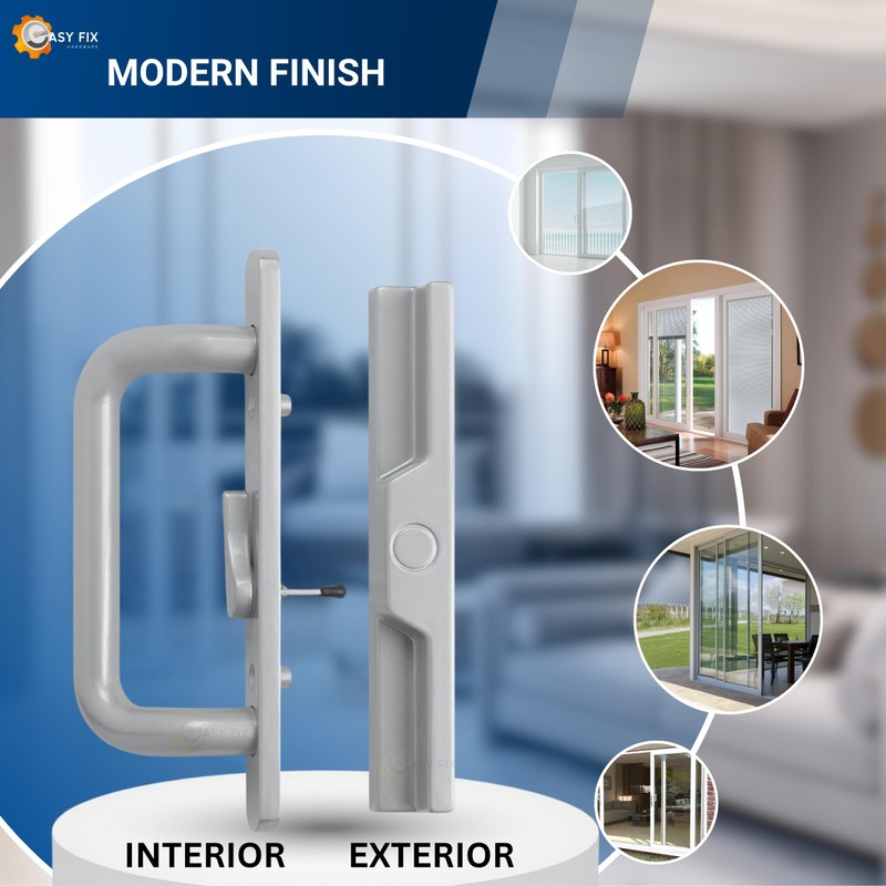 Easy Fix Hardware Handle Set for Sliding Glass Patio Doors