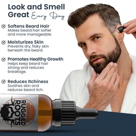 Rugged Roots Beard Oil-Honest Premium Beard Care-Great for Dry Itchy Beard-Soften, Soothe with All Natural Jojoba,Argan,Grape Seed- Unique Stocking Stuffers for Men (1, Vanilla Coffee)
