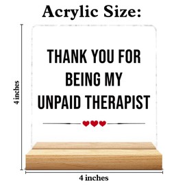 Thank You Gifts for Women Friends Nurses Therapist, Teacher Appreciation Gift, Friendship Gifts for Besties Sisters, Thanksgiving Christmas Gift Ideas Acrylic Sign Home Office Desk Decor