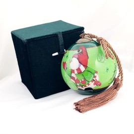 Hand-Painted Inside Glass Ornament – Perfect for Thanksgiving and Christmas, Unique Holiday Decor, Artisan-Made Collectible Gift -Snowman & Birds