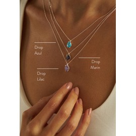 Einzelstück Necklace with drop crystal pendant, 925 sterling silver, rose gold, gold, Crystal