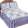 Collections Etc Hannah Floral Trellis Hummingbird Triple Ruffle Bedspread