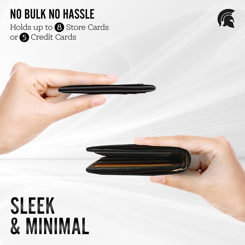 POWR Mens Wallet, Slim Wallet RFID Blocking Minimalist Credit Card