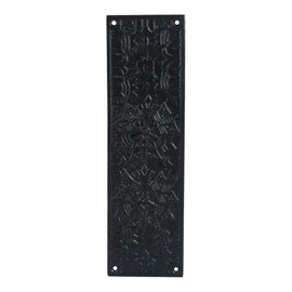 Push Plate with Black Powder Coat Finish Heavy Duty Easy Installation Hardware | Single Unit | 10 1/4 inch Height x 3 inch Width