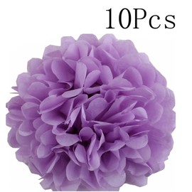 Lightingsky 10pcs Tissue Paper Pom Poms DIY Decorative Flowers Ball Perfect for Party Wedding Home Outdoor Decoration (Purple, 12 inch)
