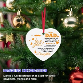 Christmas Ornaments for Dad Dad Ornament from Daughter Father Gifts for Fathers Day Birthday Dad and Daughter Christmas Ornament Family Christmas Tree Ornament Wedding Graduation Gifts To My Dad Gifts