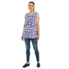 Ladies Floral Design With Piping Tabard Apron Overalls Front Pocket