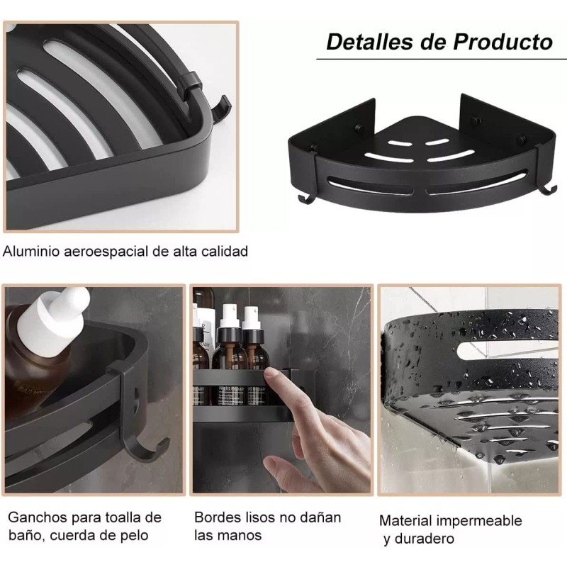 MARZSEFLO 2 Piezas Estante Para Baño Esquinero Regadera Cocina