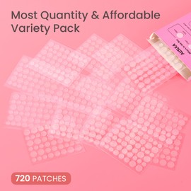 AUSLKA Pimple Patch Bulk,720 Pimple Patches for Face, Hydrocolloid Spot Patch Stickers for Zits& Blemishes, Suitable for Body, Cheek, Forehead, Chin and Back(8mm, 10mm,12mm)