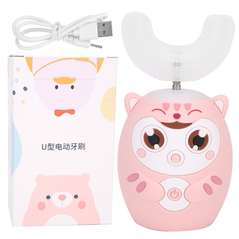 U Shaped Automatic Toothbrush Cartoon Ultrasonic Toothbrush Oral Cleaning Brush