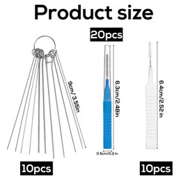 40pcs Shower Head Cleaner Tools, 2 Designs Shower Head Cleaning Brushes Multi-Size Showerhead Cleaner Picks Anti-Clogging Cleaning Brush for Bathroom Small Hole Gap Nozzle Window Slot (Blue)