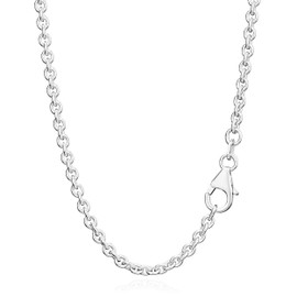 NKlaus Anchor Chain 925 Sterling Silver Round Solid Necklace 2.80 mm Wide, Sterling Silver