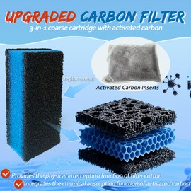 PurifyLogix 2 Sets of Upgraded Three-Stage Filtration Fish Tank Filter for AquaClear 50 Power Filter, 2 Set of Replacement Maintenance Kit for Fish Tank Filter for 20- to 50-Gallon Aquariums