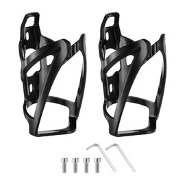 QUARKZMAN Pack of 2 Bicycle Water Bottle Holder 5.2 Inch PC Universal Bicycle Bottle Cages Ultralight Bicycle Hydration Holders with Screws for MTB Mountain Road Gravel, Black