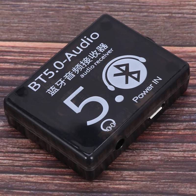 Dpaaoyer BT5.0 Audio Receiver+Case+One-to-Two Audio Cable Kit MP3 Bluetooth Decoder