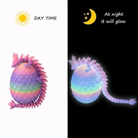 EXQDYNM 5PCS 3D Printed Mini Dragon Egg with Dragon Inside Fidget Toy,Mythical Prefilled Easter Eggs with Glow in The Dark