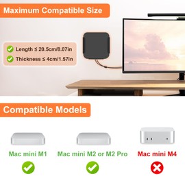 Mount for Mac Mini M1 M2 VESA Monitor/Wall/Under Desk Mount for Mid 2011 to 2023 M1 M2 Anti-Scratch Metal Bracket Compatible with Mac Mini CPU with Remote Holder Black