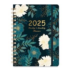 SVNXI 2025 Daily Planner, 12 - Month Daily Weekly Monthly Planner, 8.5" X 6.1" Student Planner, School Planner, Romantic Flower for Women (Broad-Leaved Epiphyllum)