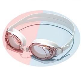 ROER - anteojos correctivas para equipo deportivo de natación, miope, sin fugas, antivaho para hombre y mujer, adulto (-2.5, rosa) (XH2005)