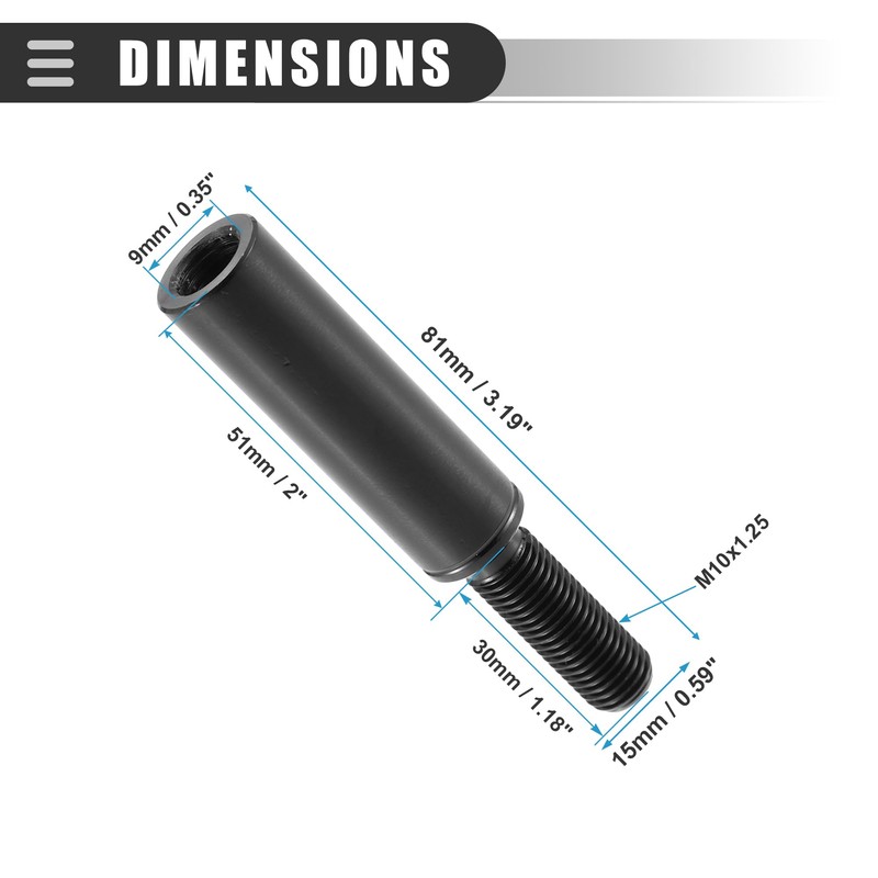 Motoforti Universal Gear Shift Knob Extension, Car Accessories, 51mm 2",