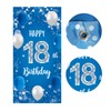 18th Birthday Boys Banner Blue Silver Decoration Background Party Props