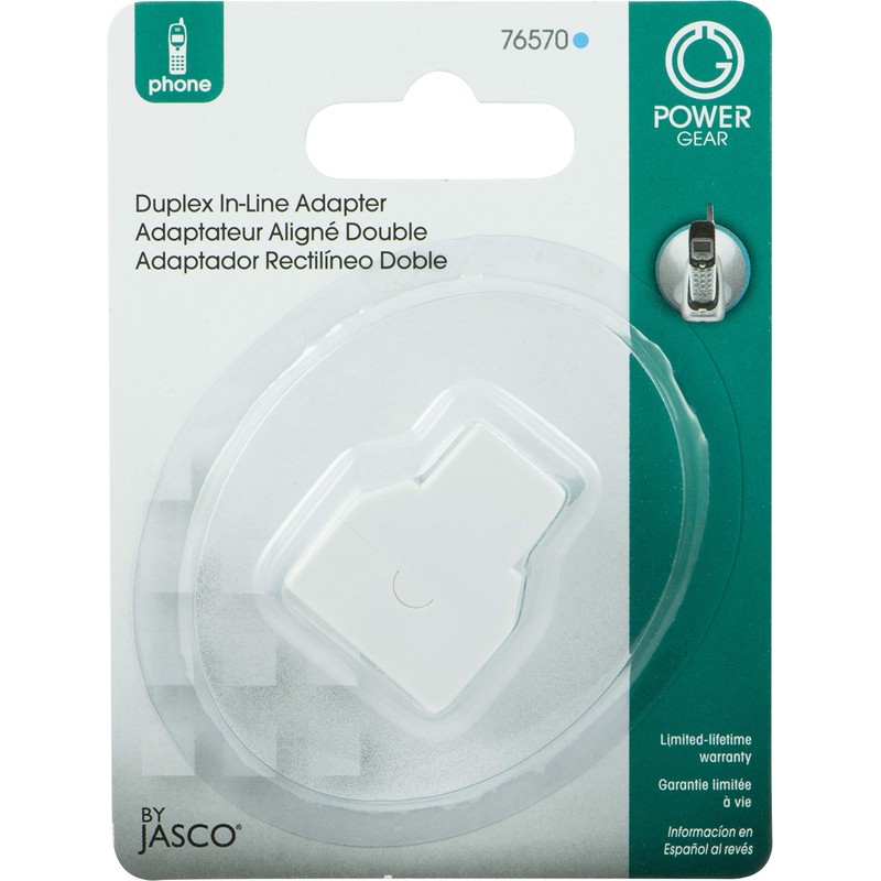 Power Gear White Duplex 4P4C in-Line Adapter, Extender for Home