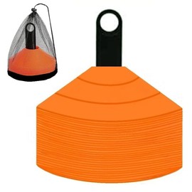 ANSLYQA Soccer Cones (Set of 50), Agility Training Disc Cone with Carry Bag and Holder for Football Basketball Sports Field Cone Markers, (Orange)