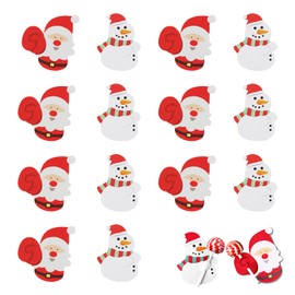 AUOCATTAIL 100 Pcs Christmas Lollipop Paper Cards Cartoon Santa Snowman DIY Sugar Card Candy Wrapping Decorations for Christmas Winter Family Party Supplies