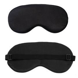 Silk Eye Mask, Simple, Soft, Mild, Eye Strain, Blackout, Lightweight, Breathable, Feeling Flexible, Freely Adjustable, Washable, Unisex, 1 Piece, Black
