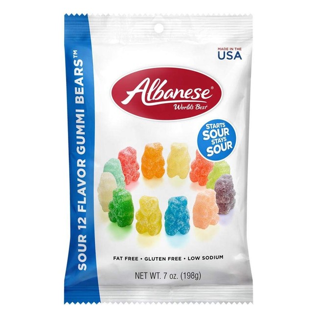 Albanese 12 Sour Flavors Gummy Bears 7 oz.