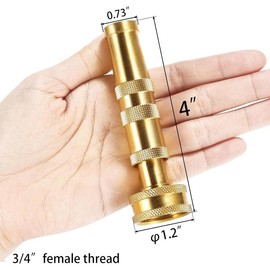 Heavy-Duty Brass Hose Nozzle, Adjustable Twist Hose Nozzle, Jet Sweeper Nozzle, Garden Sprayer - Color: Nozzle Twist