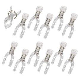 Nikko PC-12 Pole Clip, Reinforced Pole Clip, Clear, 12 Pieces, Rod Clips, Rod Clips, Y-Shaped, Laundry Clothes, Fixed, For Rods, Strong, Pinch Clip, Plastic, Transparent