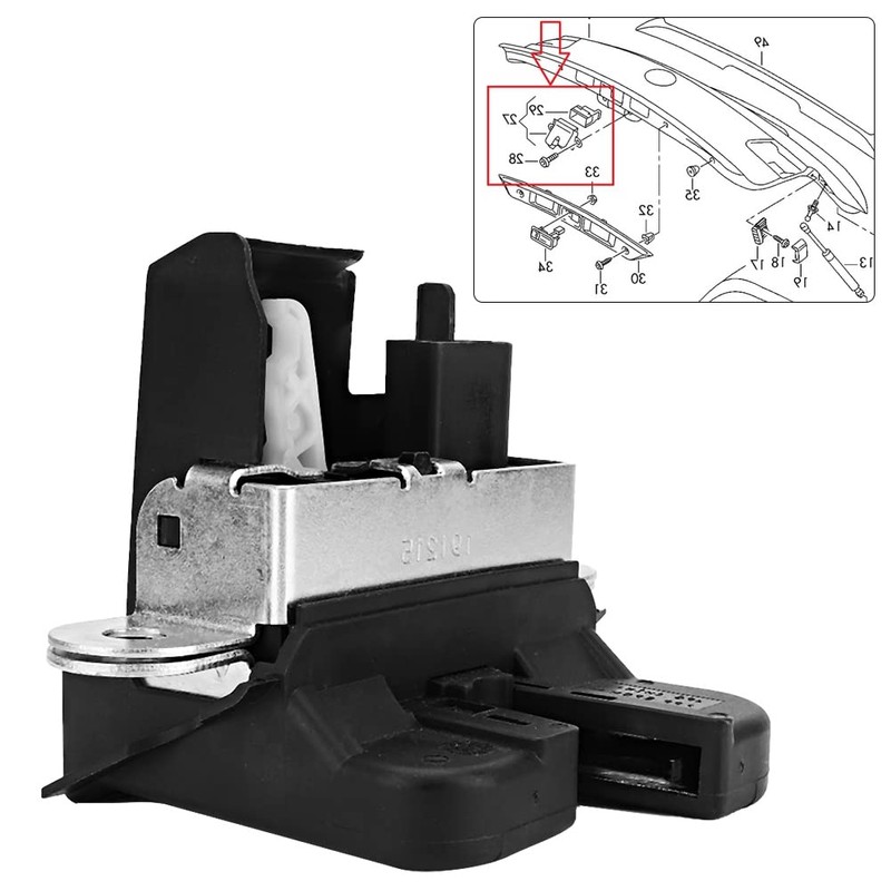 Ymiko Rear Door Lock Lock Actuator, Rear Tailgate Trunk Rear