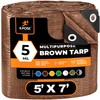 Multipurpose Protective Cover Brown Poly Tarp 5' x 7' -