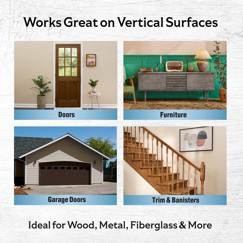 Varathane Total Control Gel Stain Water-Based Wood Stain, Quart, Black