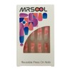 MRSCOL Long Press on Nails,Coffin Press on Nails with Pink