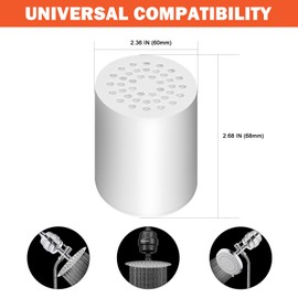 HarJue 15 Stage Shower Filter Replacement Cartridge, Universal High Output Shower Filter for Hard Water Remove Chlorine and Harmful Substances, Body Caring, Fit Any Similar Shower Filter, 1 Pack
