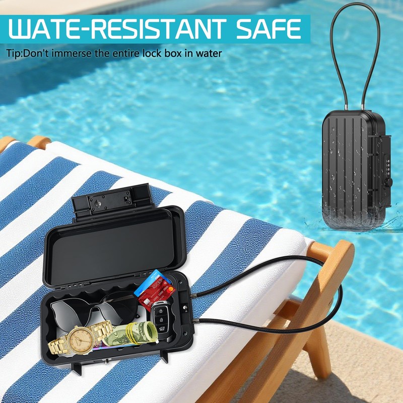 TNIIFXC Security Case LockBox with Code, Portable Safe Box with