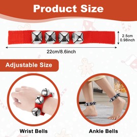 LOLYSIC 30 Pack Wrist Band Jingle Bells, 10 Colors, Wrist Bells Ankle Bells, Adjustable Musical Hand Bells Jingle Bell Bracelets, Musical Instrument Percussion Christmas Party Favors